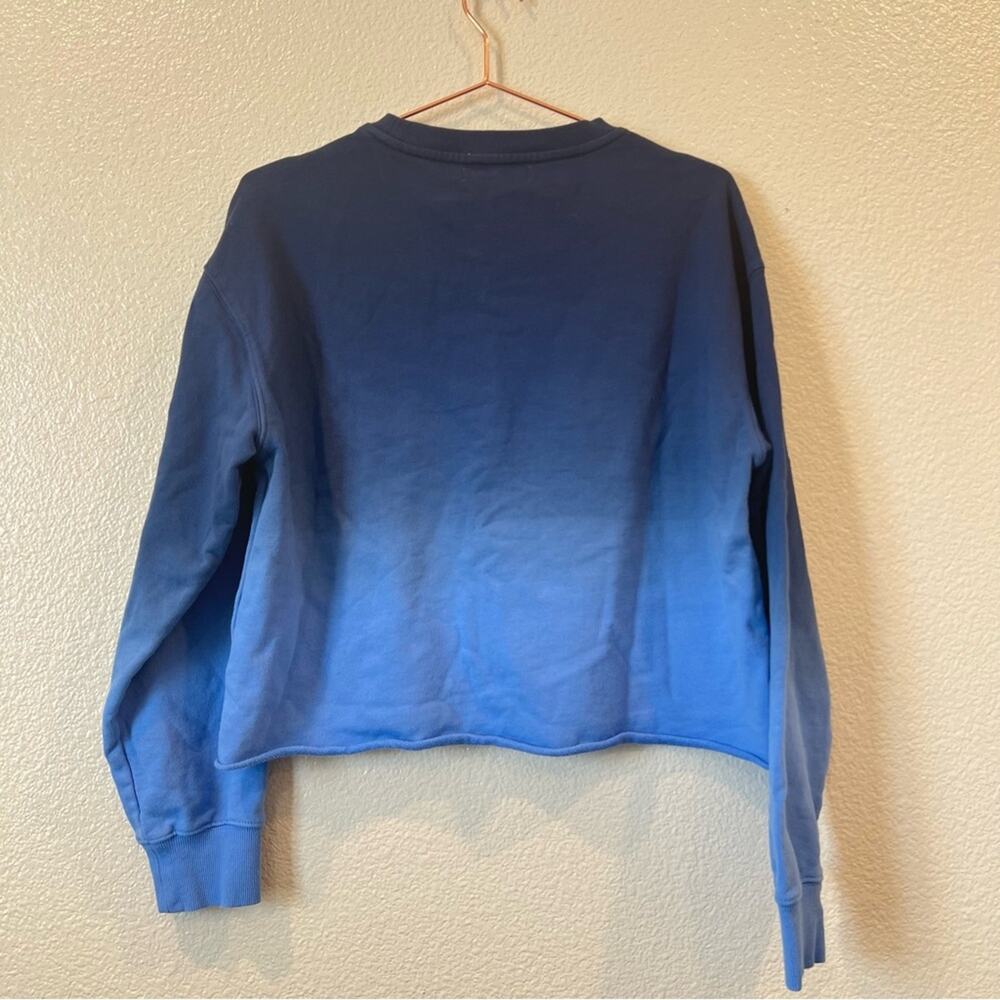 Spiritual Gangster Love Blue Ombré Cropped Sweatshirt - Picture 2 of 5